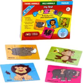 My First Puzzle: 4 in 1 - Wild Animals (4 & 6pc)