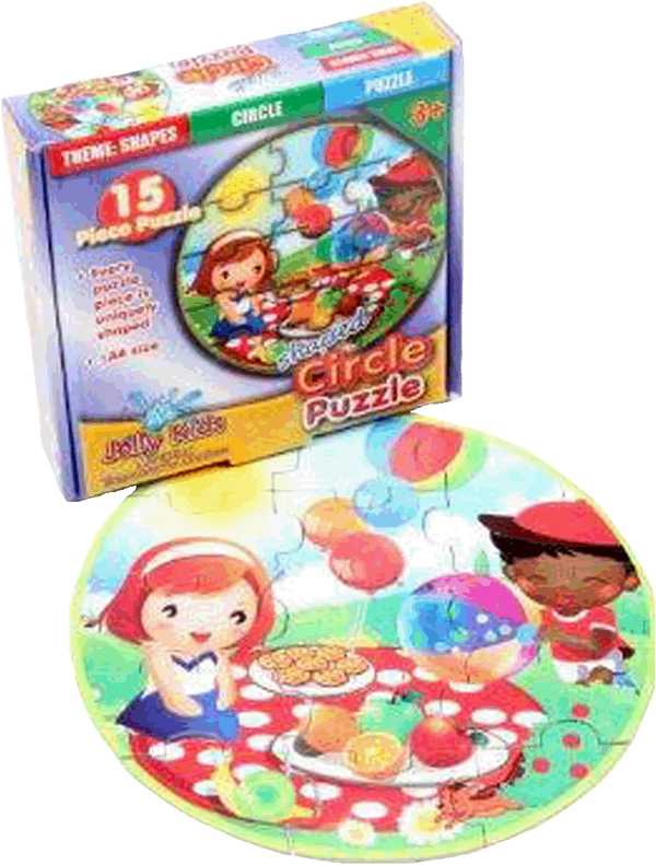 Shaped Puzzle: Circle (15pc) - Cardboard