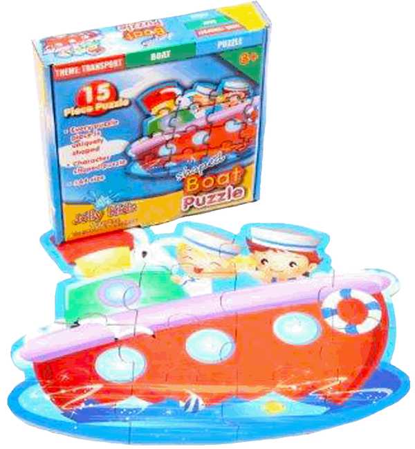 Shaped Puzzle: Boat (15pc) – Cardboard